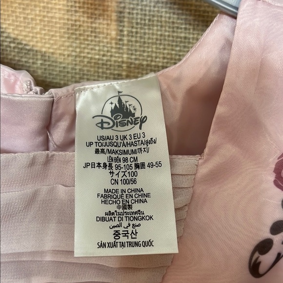 🎀Disney Princess Aurora/ Sleeping Beauty Pink Floral Embroidered Party Dress - Picture 8 of 10